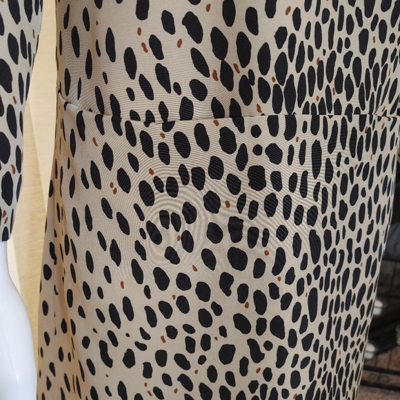 JCREW LEOPARD SHIFT DRESS WITH POCKETS, CAMEL/BLACK 2 - Picture 4 of 9